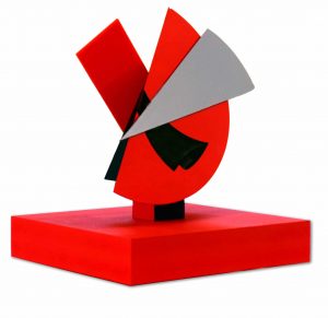 SI 76 cm 25 x 28 Oil, acrylic on silicon disk and plexiglas applied on geometric shapes cm 28 x 25 inch 11.02 x 9.84