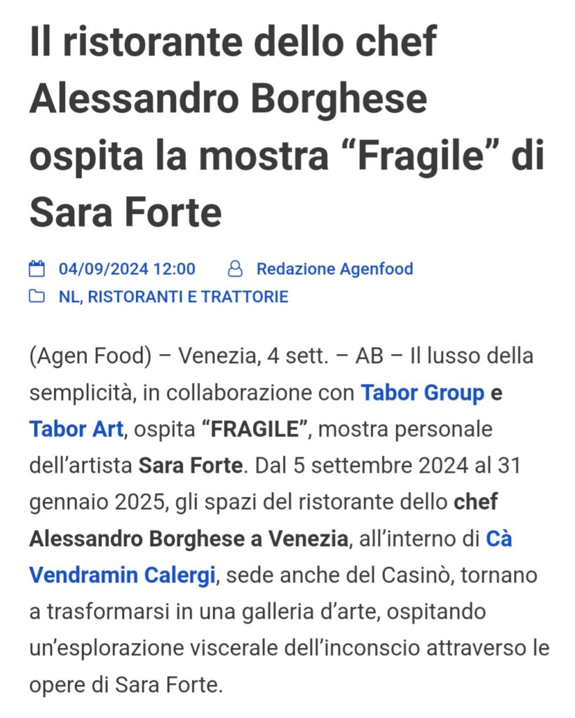 Agenfood Sara Forte e Alessandro Borghese